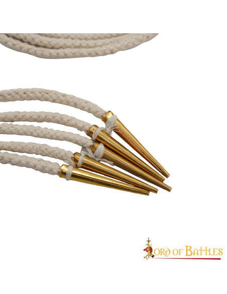 Juego 5 aiglets color crema con cordeles