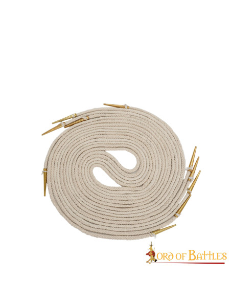 Juego 5 aiglets color crema con cordeles