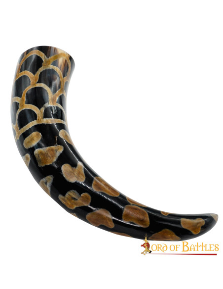 Wikinger-Trinkhorn mit gebranntem...