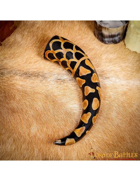 Viking drinkhoorn met gebrand design,...