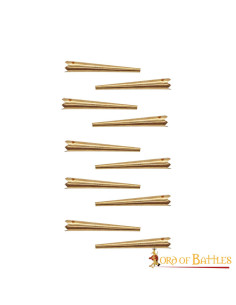 Set mit 10 Aiglets oder Streben aus hellem Messing (3,8 cm).