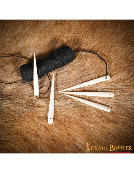 Set 5 agujas vikingas en hueso (7 cm.)