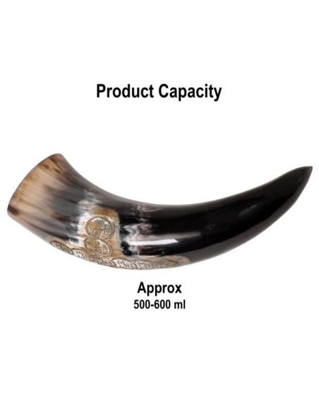 Viking drikkehorn kors kranie design