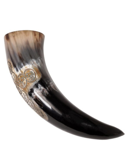 Cuerno vikingo para beber diseño cruz...