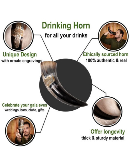 Viking drinkhoorn kruis schedel ontwerp