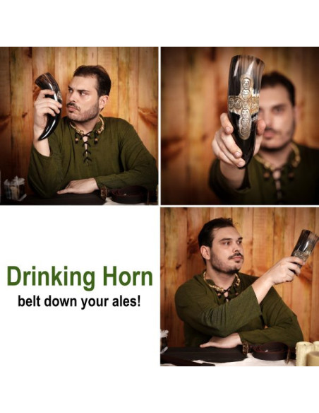 Viking drinkhoorn kruis schedel ontwerp