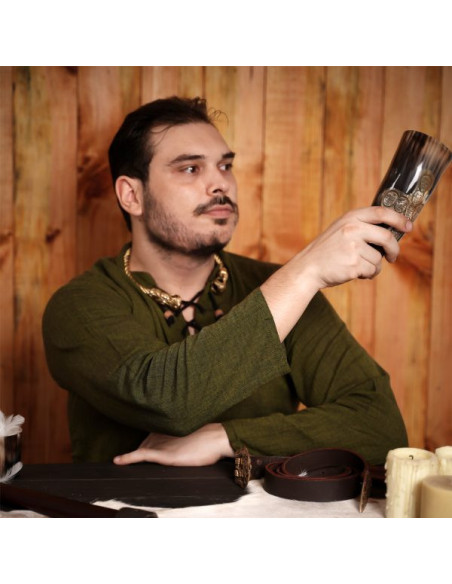 Cuerno vikingo para beber diseño cruz...