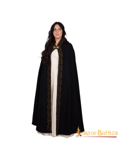Elven wollen mantel met capuchon en messing sluiting