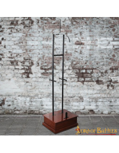 Metalen steun met houten voet voor complete bepantsering