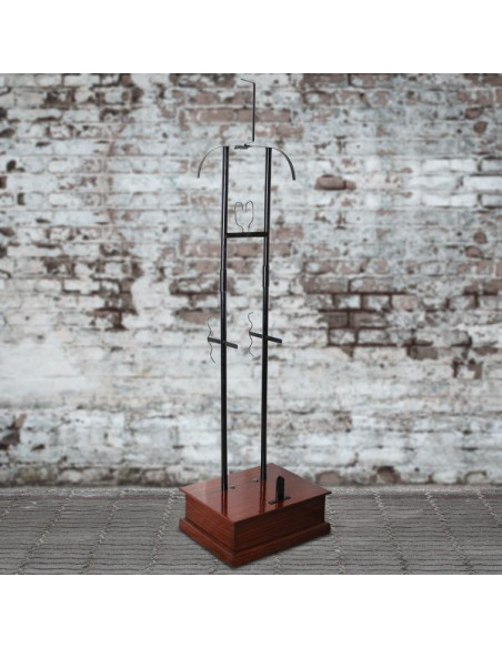 Metalen steun met houten voet voor...