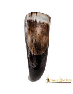 Wikinger-Trinkhorn mit Rampant Lion-Design
