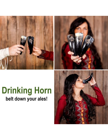 Juego de 3 cuernos vikingo para beber...