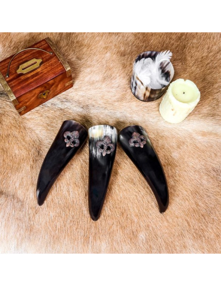 Set van 3 Viking drinkhoorns Fleur de...