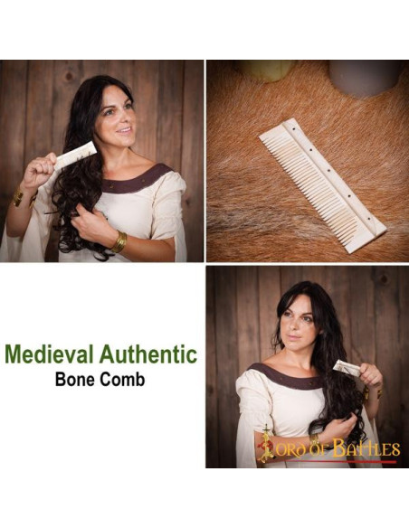 Peine medieval hecho de hueso auténtico