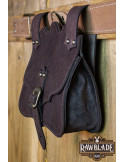 Bolso medieval Hakoon en piel - Marrón
