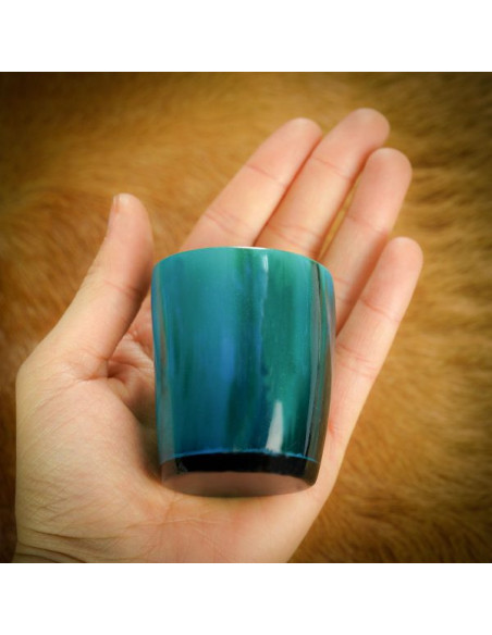 Sæt med 3 farverige shotglas af oksehorn