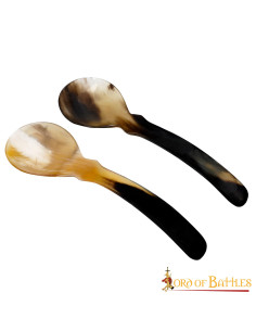 Juego de 2 cucharas de cuerno auténtico estilo vikingo
