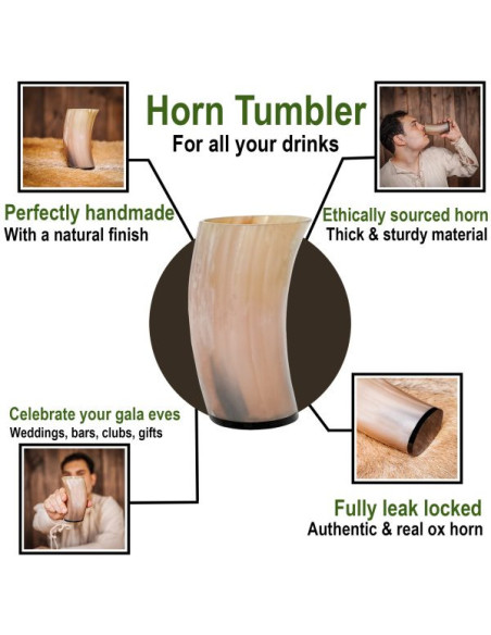 Viking mok in ossenhoorn voor bier