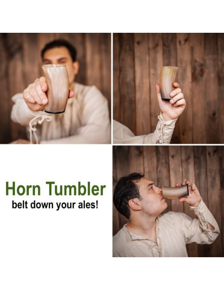 Vikingekrus i oksehorn til øl