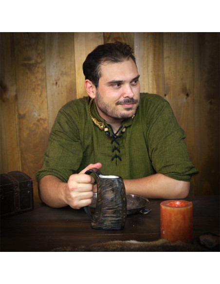 Middelalder ølkrus med autentisk horn