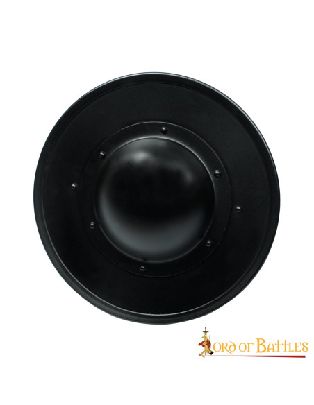 Funktionelt rundt skjold sort stål,...