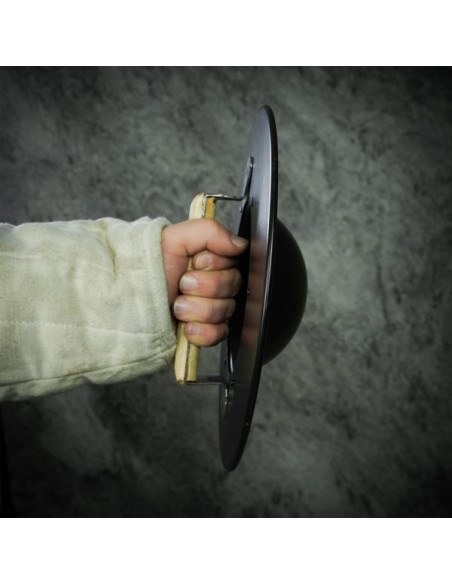 Funktionelt rundt skjold sort stål,...