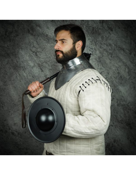 Funktionelt rundt skjold sort stål,...