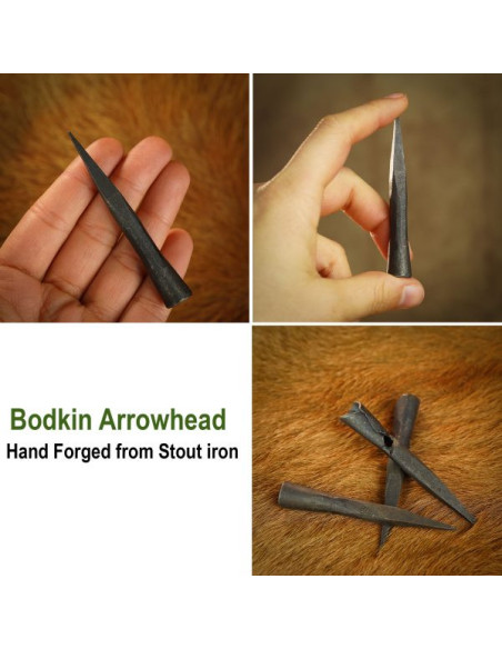 Sæt 3 pilespidser i smedejern Bodkin...