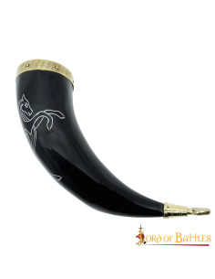 Cuerno Vikingo Stallion en cuerno de buey 2