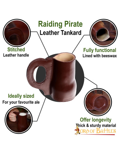 Piratkrukke i læder foret med bivoks