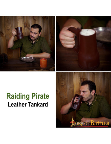 Leren piratenpot bekleed met bijenwas