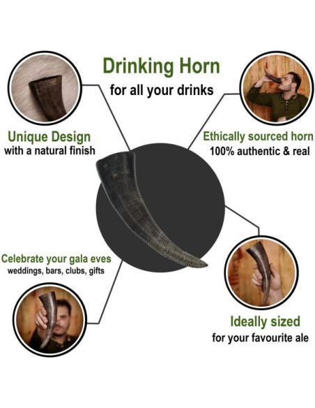 Viking drinkhoorn met uitgesneden...