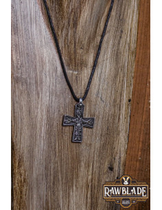 Colgante medieval cruz cristiana - Plateado
