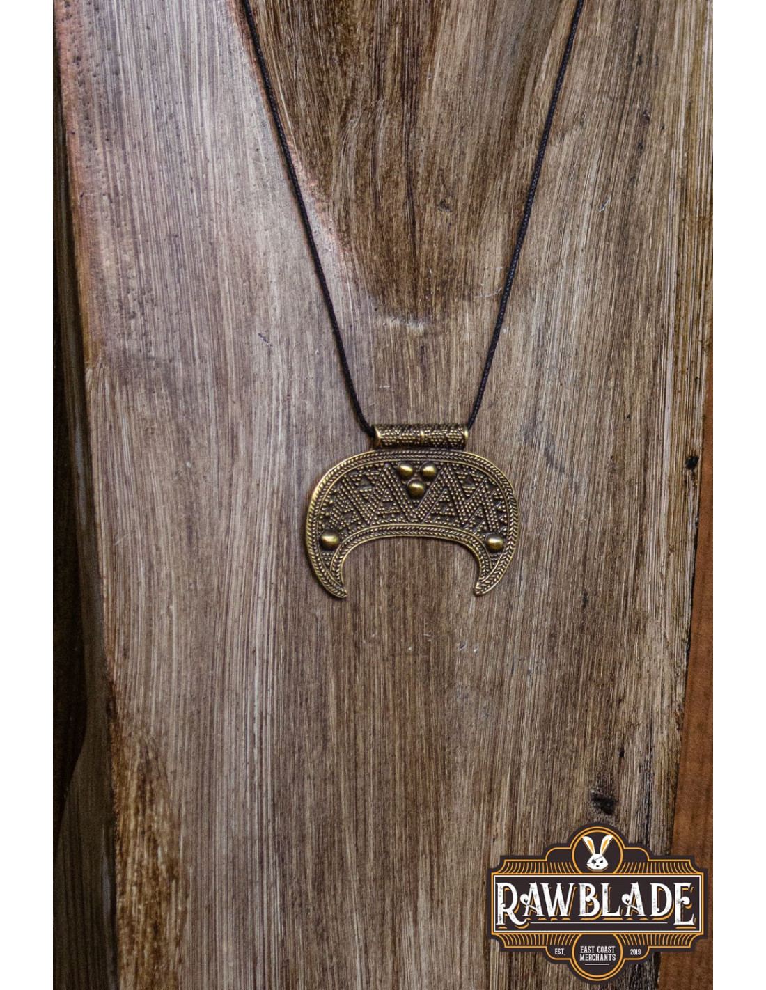 Wikinger-Häuptling Lunula-Anhänger – Gold ⚔️ Tienda-Medieval