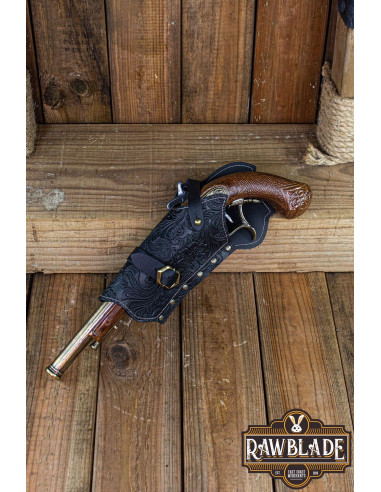 Jack Rackham Deluxe Pistool Baldric Links - Zwart