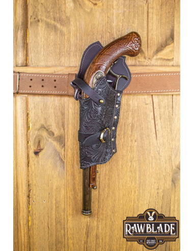Jack Rackham Deluxe Pistol Baldric Venstre - Sort