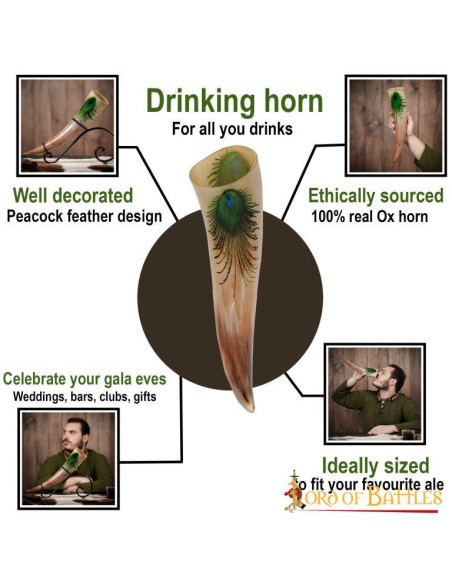 Drinkhoorn met sierlijke ontwerpen