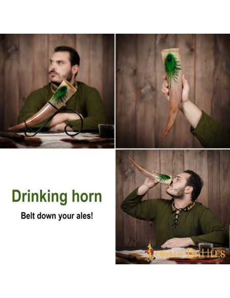 Drinkhoorn met sierlijke ontwerpen