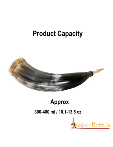 Middelalderlig vikinge-drikkehorn med...