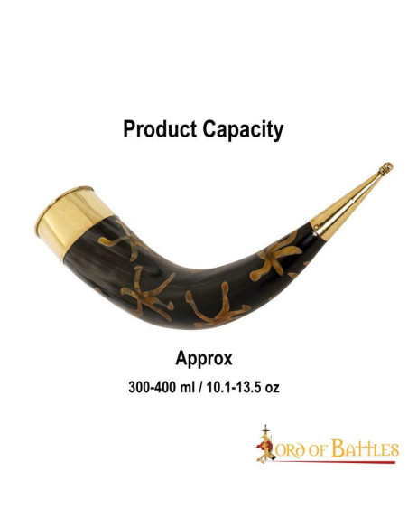 Drinkhoorn met puur messing beslag