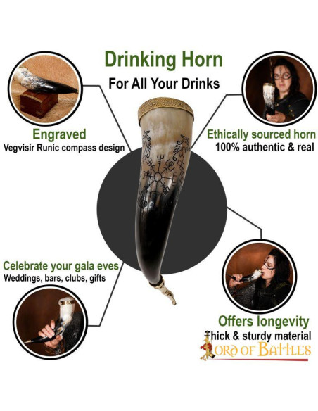 Viking drinkhoorn model Jormungandr