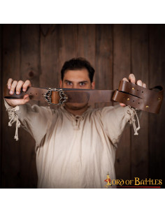 Cinturón pirata marrón con tahalí para LARP y Cosplay