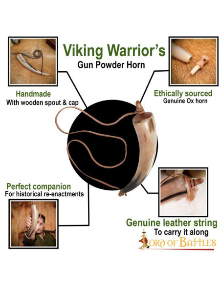 Schießpulver aus echtem Horn mit...