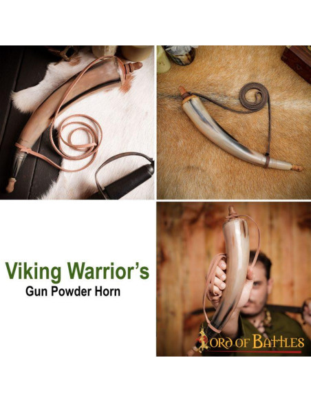 Polvorera de cuerno genuino con...