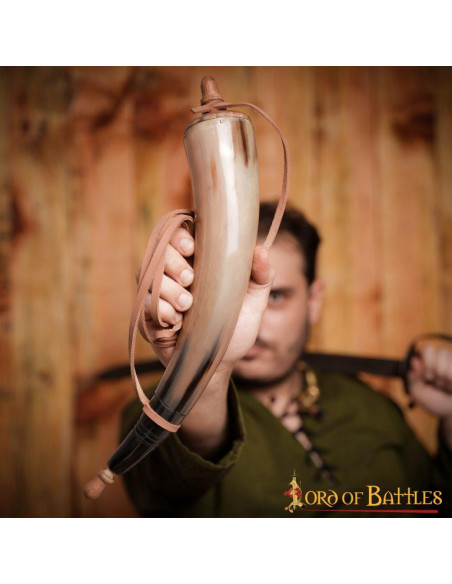 Polvorera de cuerno genuino con...