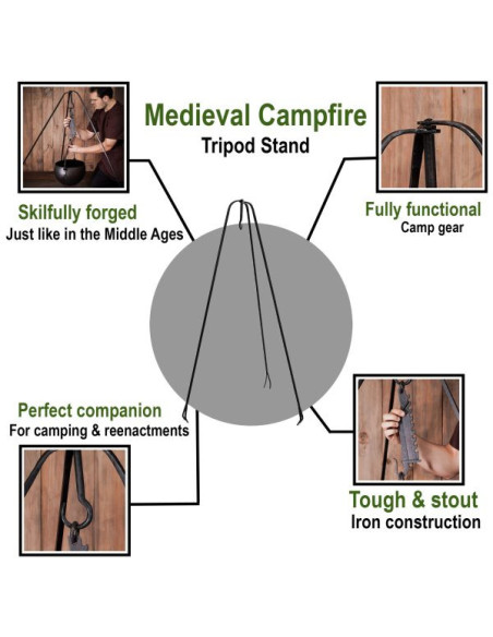 Trípode de hierro forjado fogata...