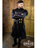 Cuera larga cuervo Jerkin, estilo vikingo