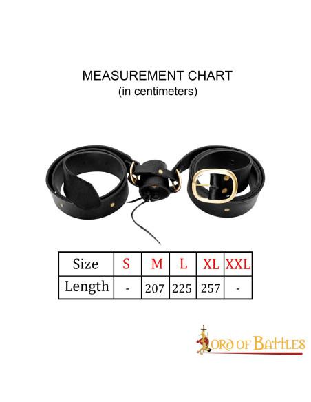 Middeleeuwse zwarte leren riem met...