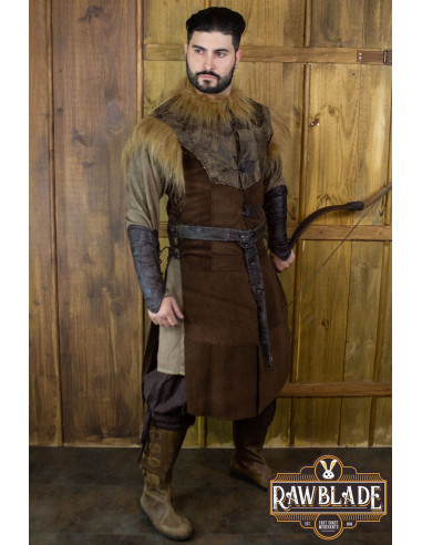 Cuera larga halcón Jerkin, estilo vikingo