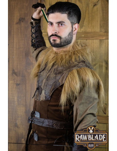 Cuera larga halcón Jerkin, estilo vikingo